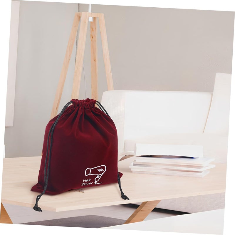 Black Travel Toiletry Bag With Drawstring Pockets Hair Dryer Storage Organizer Pouch For Women - Image 4